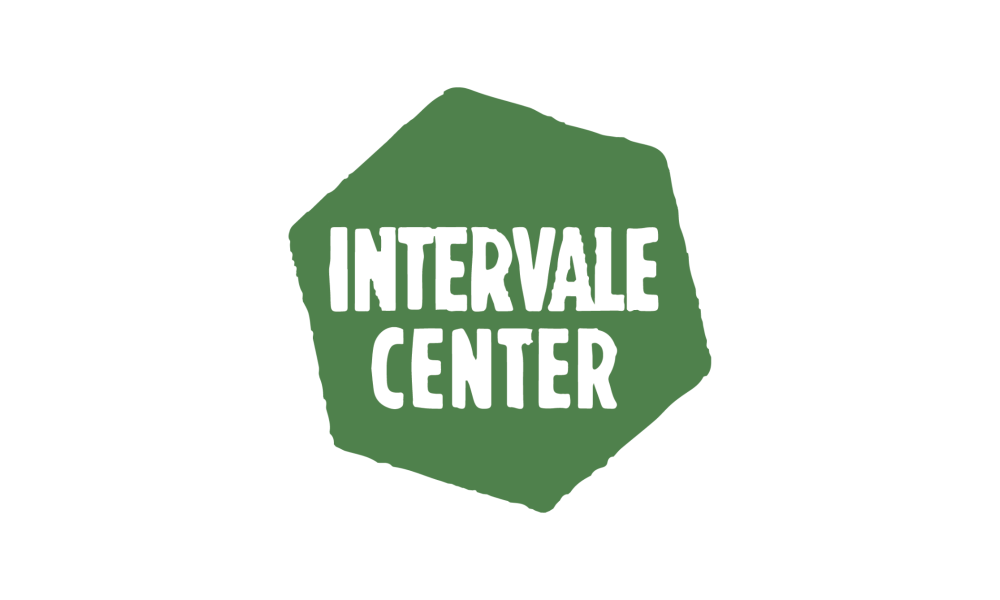 Intervale Center logo with white text and green background