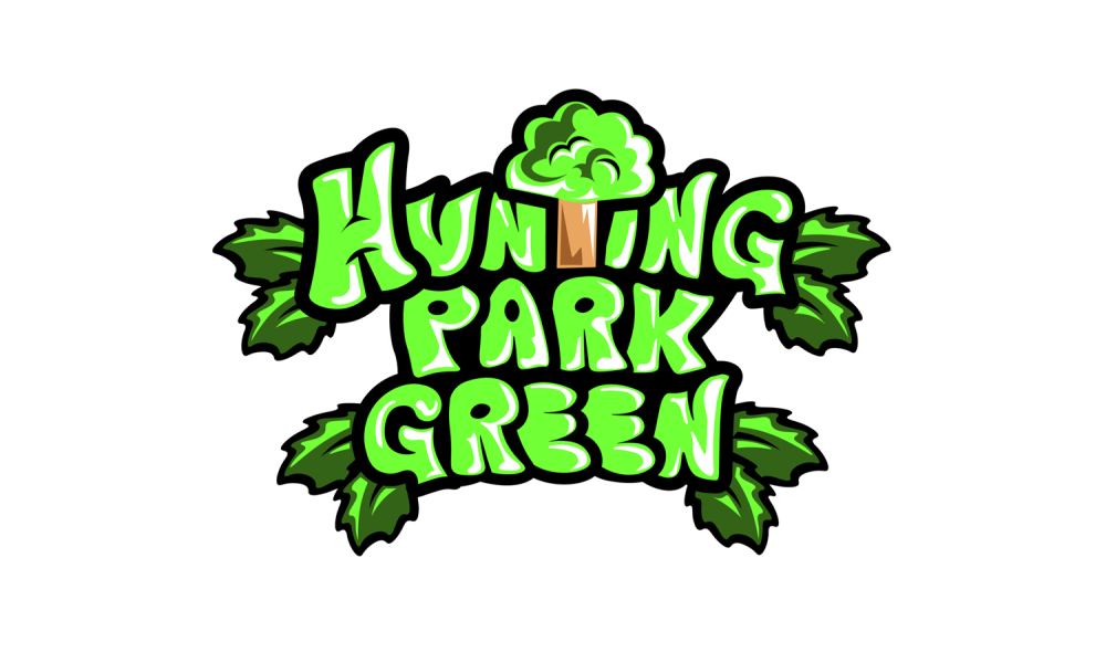 Hunting Park Green logo in green font with white background