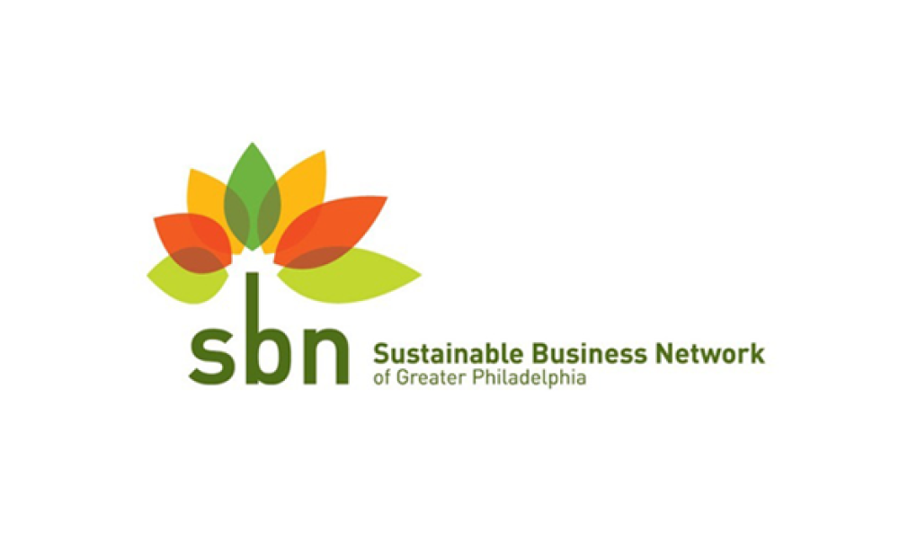 Sustainable Business Network Logo in green with green, red, and yellow emblem.